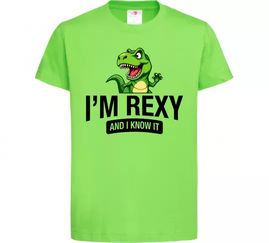 Детская футболка I`m rexy and I know it Лаймовый фото
