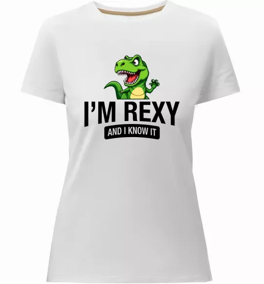 Женская премиум футболка I`m rexy and I know it Белый фото