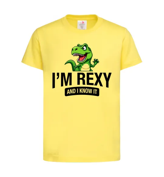 Детская футболка I`m rexy and I know it Лимонный фото