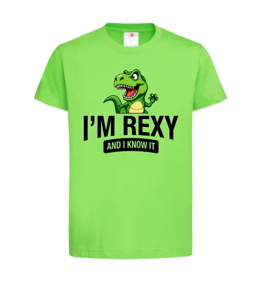 Детская футболка I`m rexy and I know it Лаймовый фото