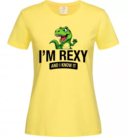 Женская футболка I`m rexy and I know it Лимонный фото