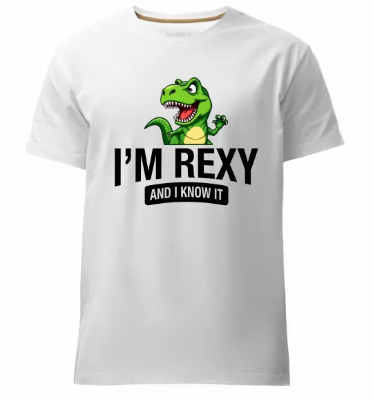 Мужская премиум футболка I`m rexy and I know it Белый фото