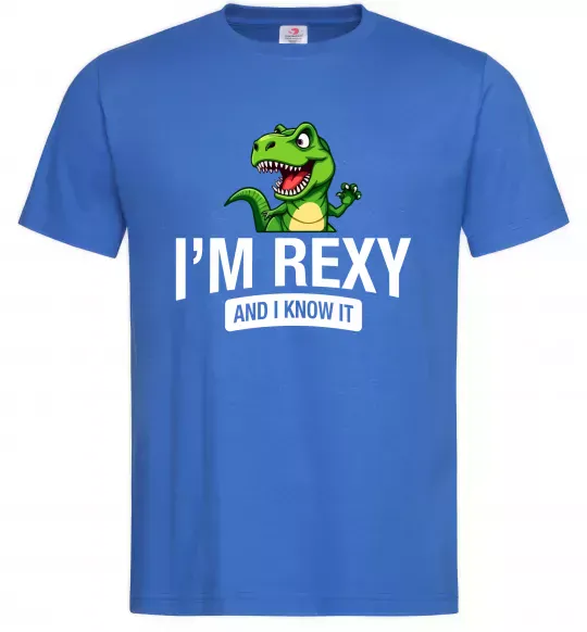 Мужская футболка I`m rexy and I know it Ярко-синий фото