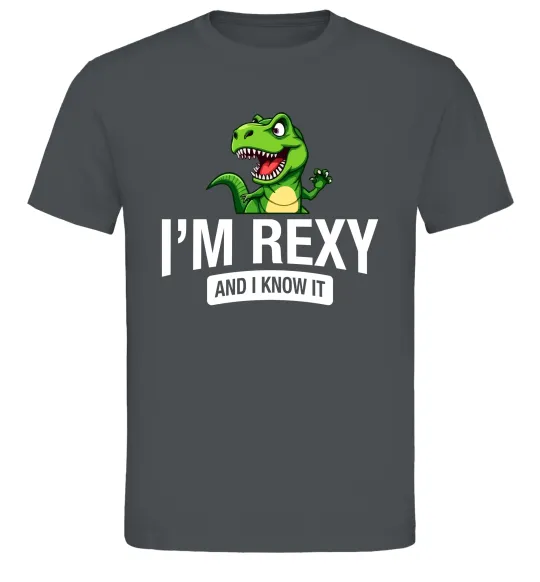 Мужская футболка I`m rexy and I know it Графит фото