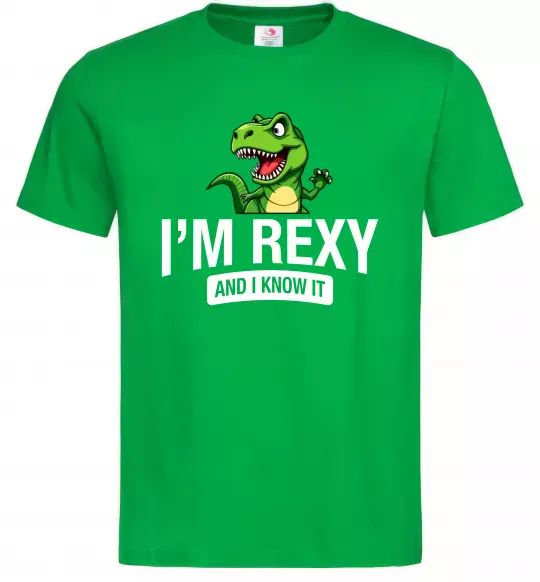 Мужская футболка I`m rexy and I know it Зеленый фото