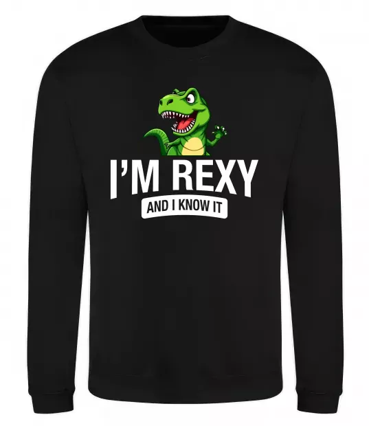 Свитшот I`m rexy and I know it Черный фото