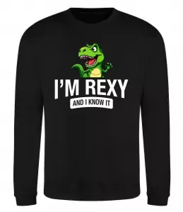 Свитшот I`m rexy and I know it Черный фото