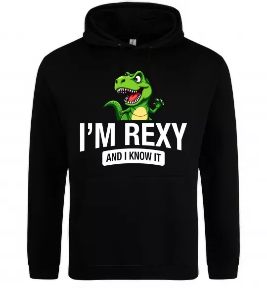 Женская толстовка (худи) I`m rexy and I know it Черный фото