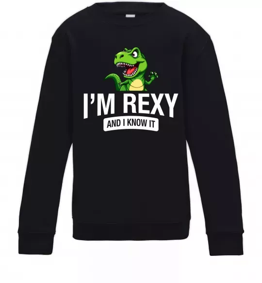 Детский Свитшот I`m rexy and I know it Черный фото