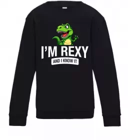 Детский Свитшот I`m rexy and I know it Черный фото