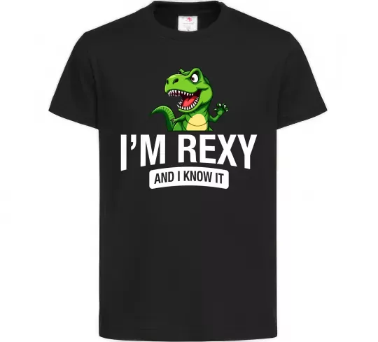 Детская футболка I`m rexy and I know it Черный фото