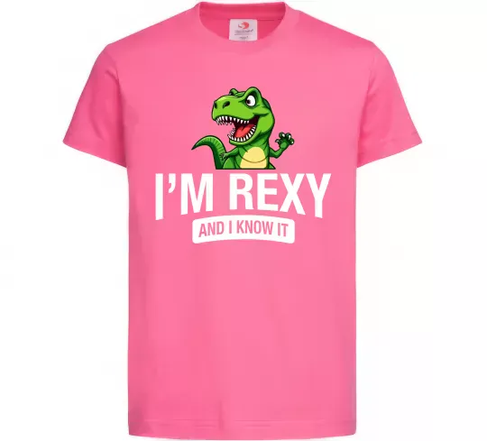 Детская футболка I`m rexy and I know it Ярко-розовый фото