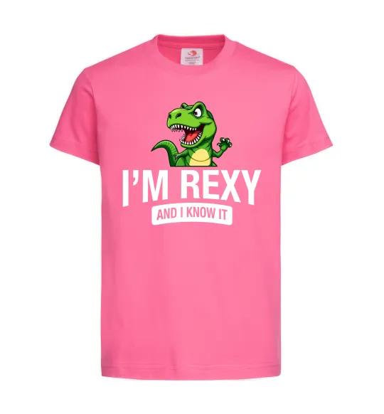 Детская футболка I`m rexy and I know it Ярко-розовый фото