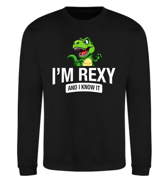 Свитшот I`m rexy and I know it Черный фото