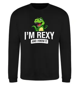 Свитшот I`m rexy and I know it Черный фото