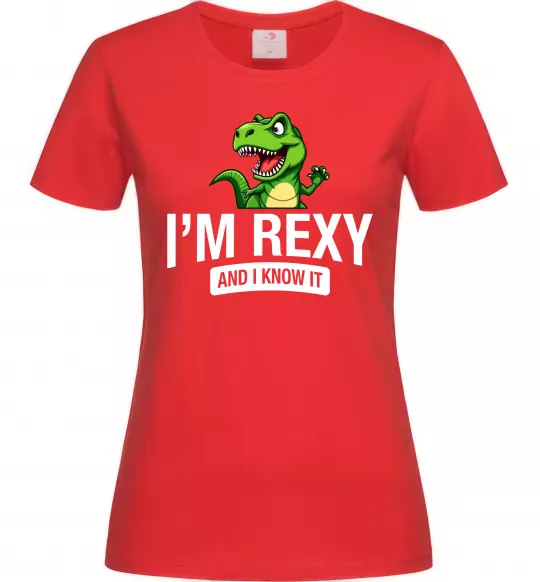 Женская футболка I`m rexy and I know it Красный фото