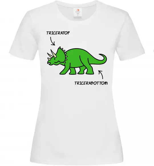 Женская футболка Triceratop Белый фото