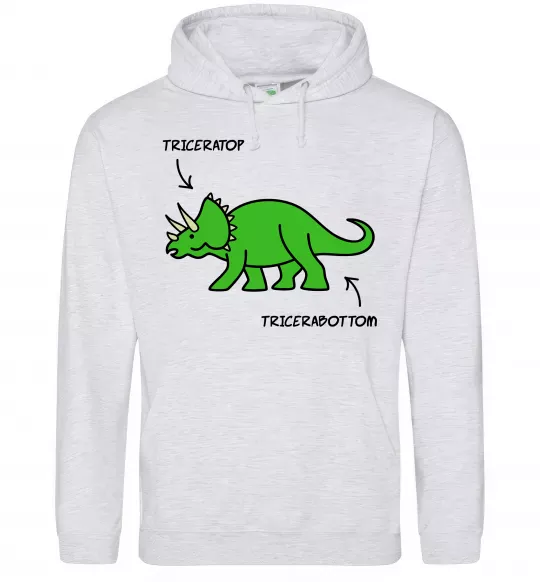 Жіноча толстовка (худі) Triceratop Сірий меланж фото