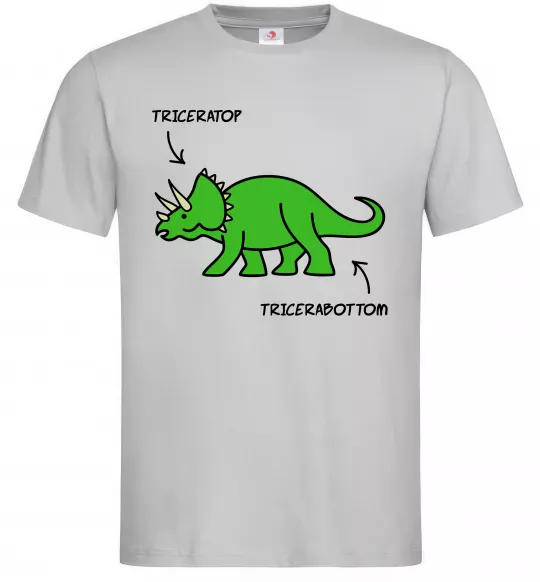 Мужская футболка Triceratop Серый фото