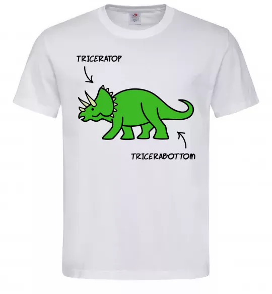Мужская футболка Triceratop Белый фото