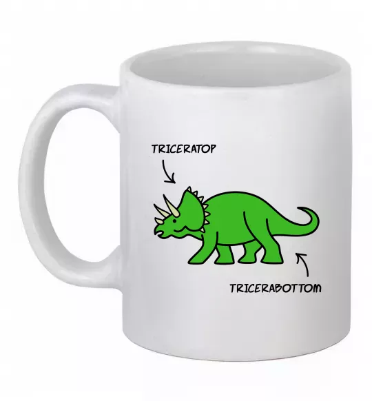 Чашка керамическая Triceratop Белый фото