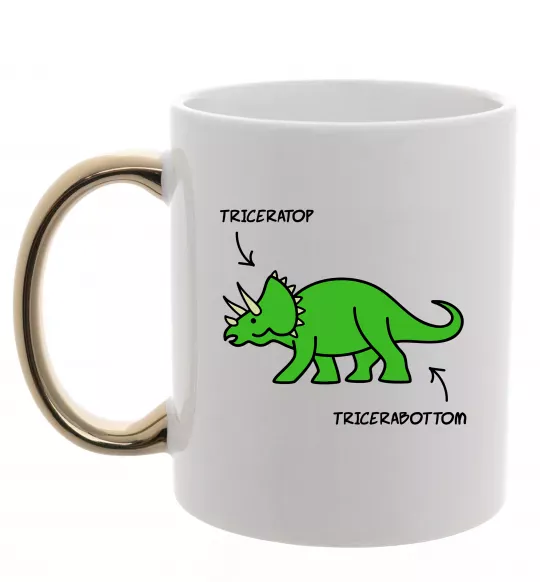 Чашка с цветной ручкой Triceratop Золото фото