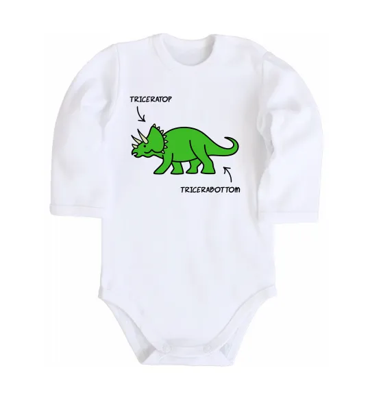Дитячий бодік Triceratop Білий фото