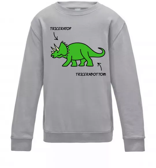Детский Свитшот Triceratop Серый меланж фото