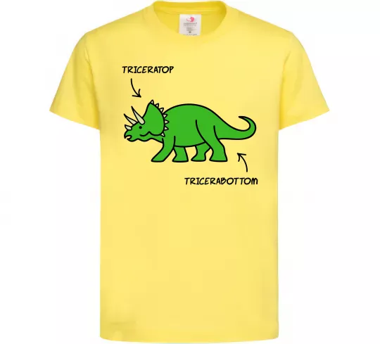 Детская футболка Triceratop Лимонный фото