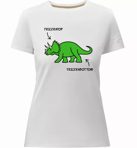 Женская премиум футболка Triceratop Белый фото