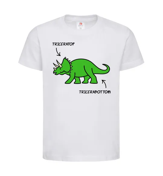 Дитяча футболка Triceratop Білий фото