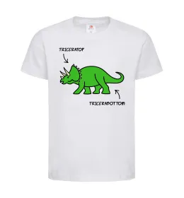 Детская футболка Triceratop Белый фото