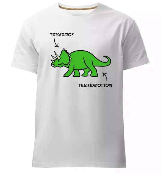 Мужская премиум футболка Triceratop Белый фото
