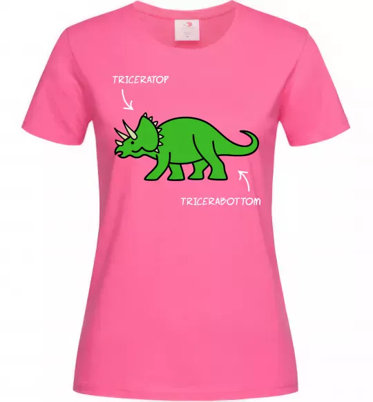 Женская футболка Triceratop Ярко-розовый фото