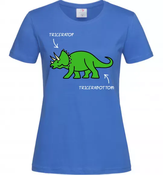 Женская футболка Triceratop Ярко-синий фото
