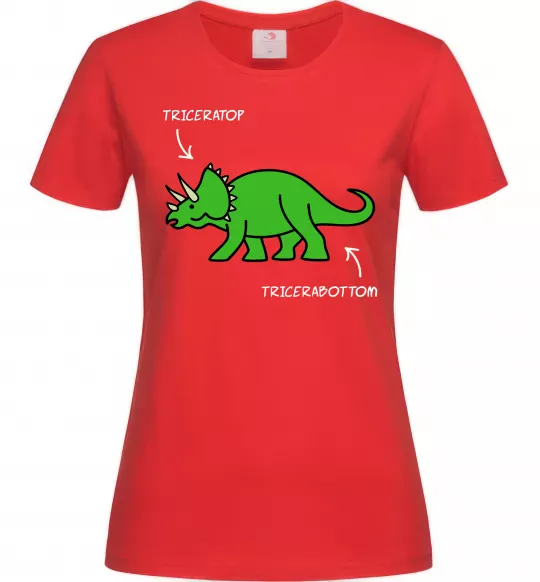 Женская футболка Triceratop Красный фото