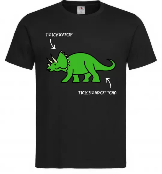 Мужская футболка Triceratop Черный фото