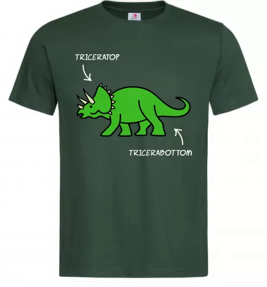 Мужская футболка Triceratop Темно-зеленый фото