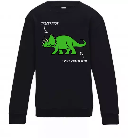 Детский Свитшот Triceratop Черный фото