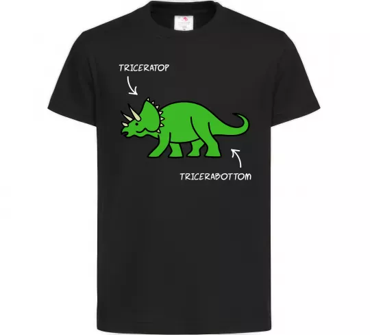 Детская футболка Triceratop Черный фото