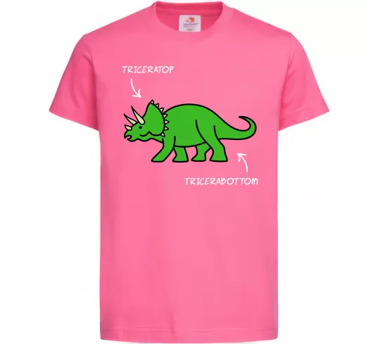 Детская футболка Triceratop Ярко-розовый фото
