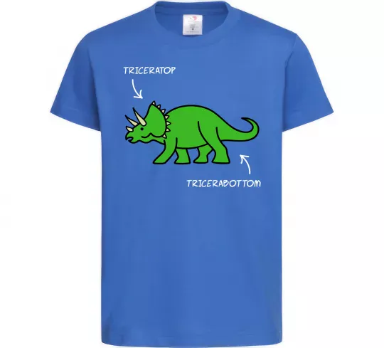 Детская футболка Triceratop Ярко-синий фото