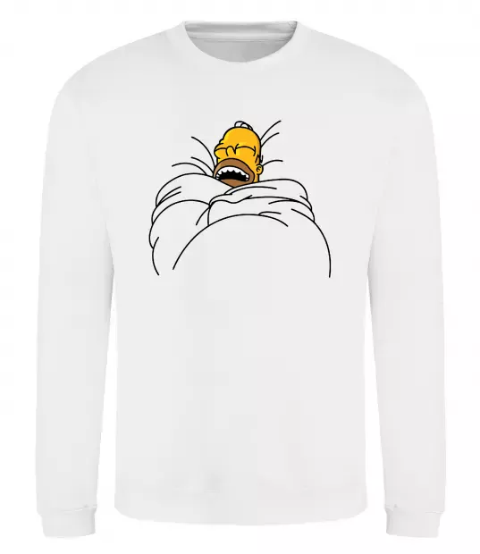 Світшот Гомер під ковдрою Білий фото