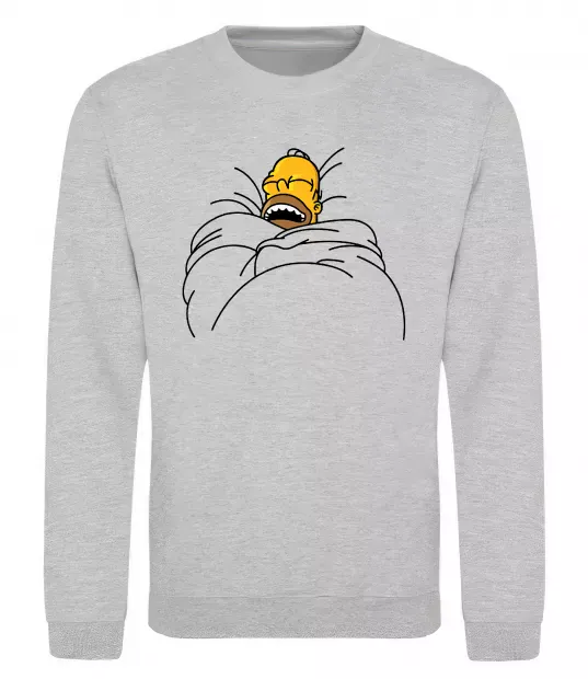 Світшот Гомер під ковдрою Сірий меланж фото