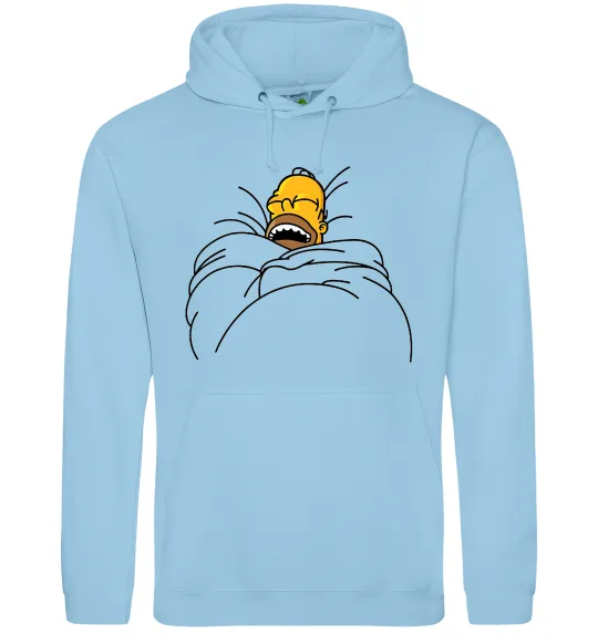 Мужская толстовка (худи) Гомер під ковдрою Голубой фото