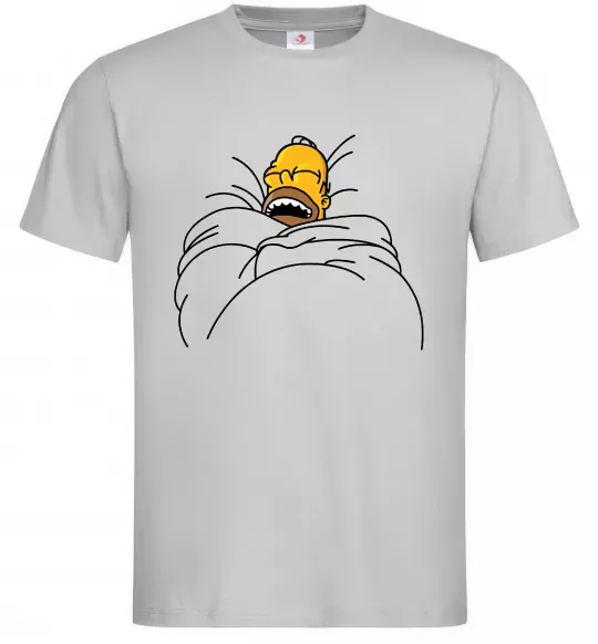 Мужская футболка Гомер під ковдрою Серый фото