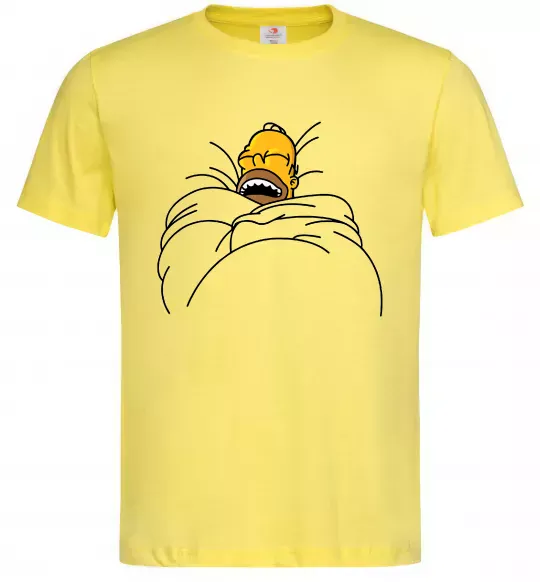 Мужская футболка Гомер під ковдрою Лимонный фото