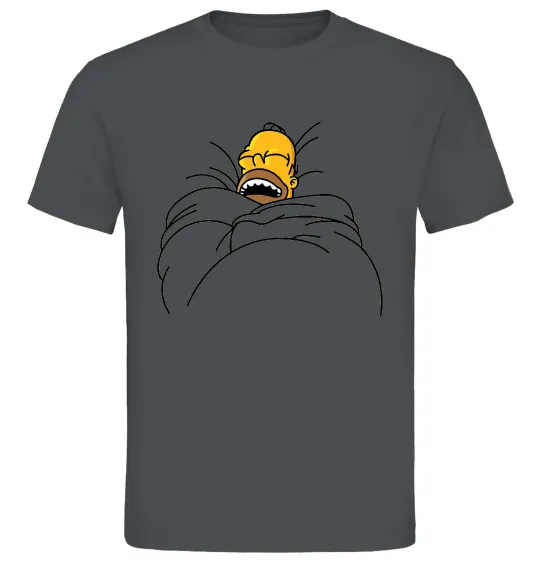 Мужская футболка Гомер під ковдрою Графит фото