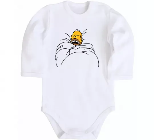 Детский боди Гомер під ковдрою Белый фото