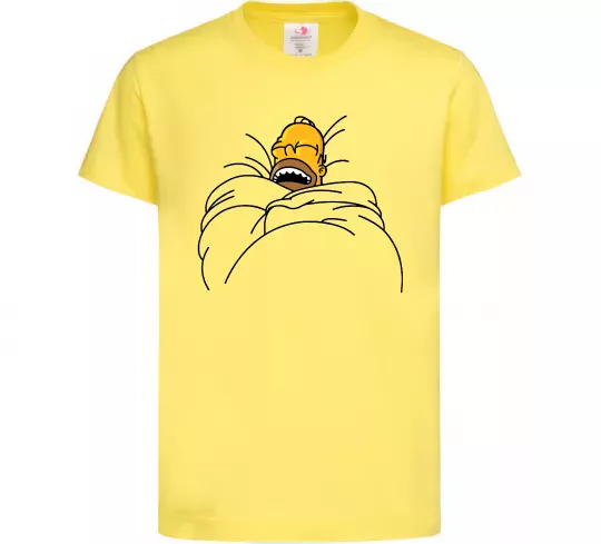 Дитяча футболка Гомер під ковдрою Лимонний фото